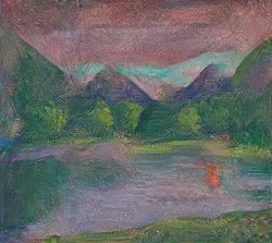 Generated variation of The Entrance to the Tautira River, Tahiti. Fisherman Spearing a Fish by John La Farge